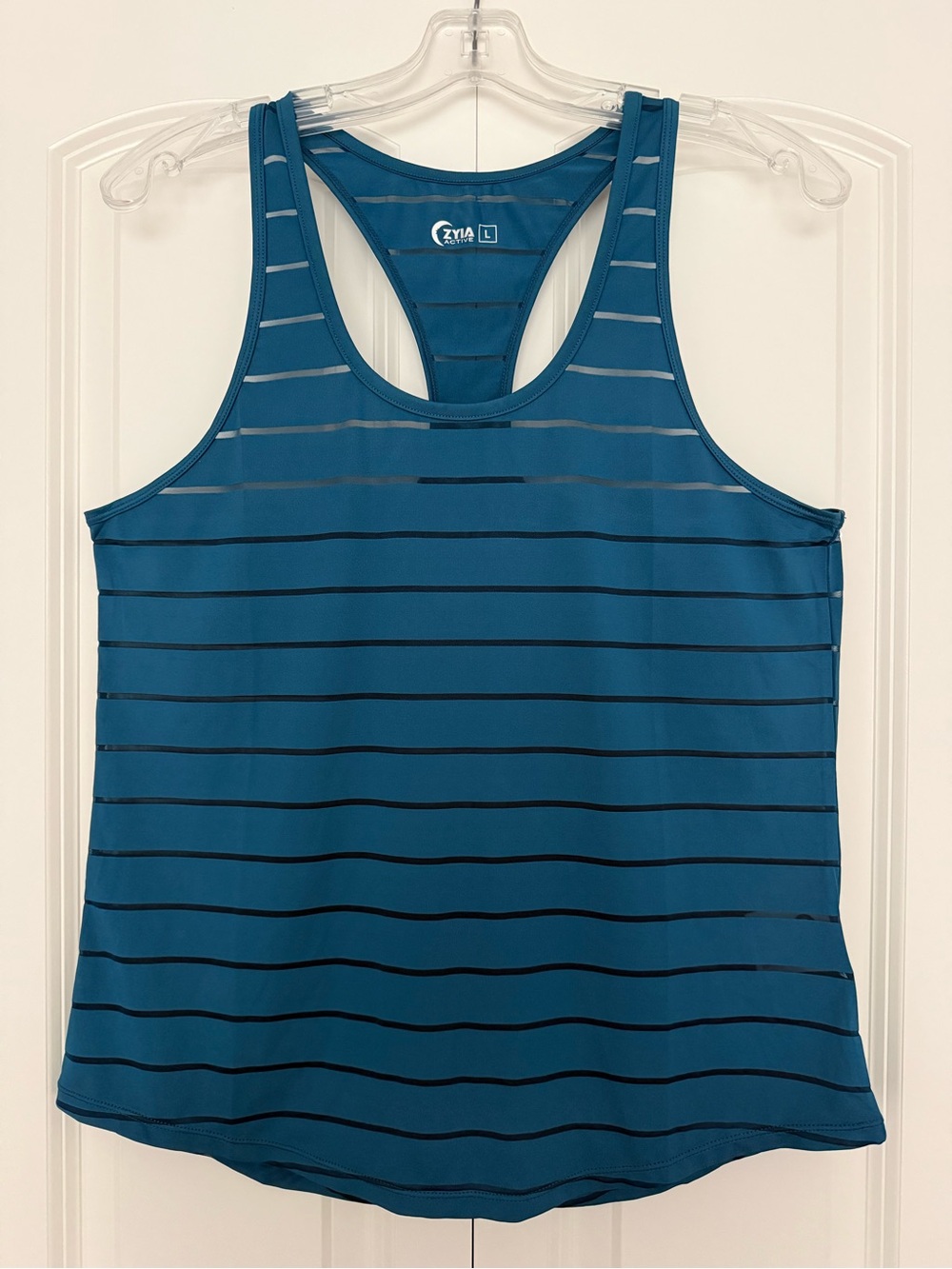 ZYIA Teal Striped Racerback Tank
